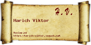 Harich Viktor névjegykártya